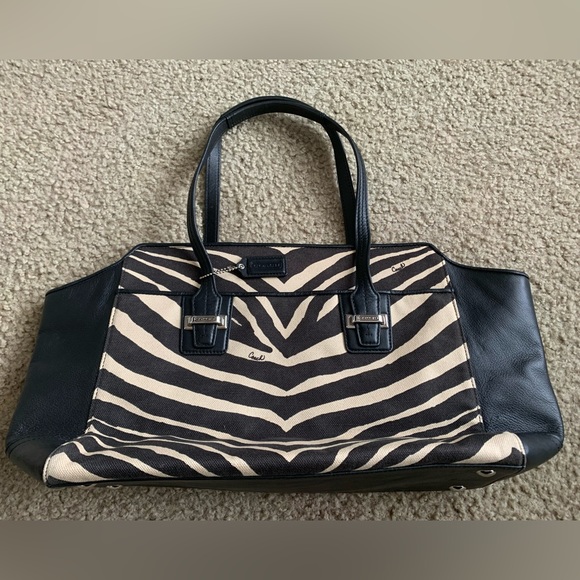 Coach Taylor zebra print tote bag - Picture 1 of 3